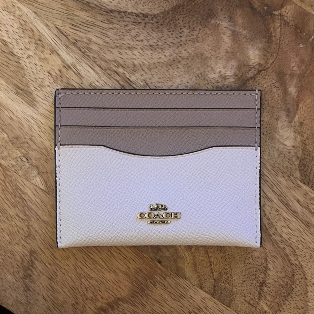 Coach Tan and Cream Card Holder